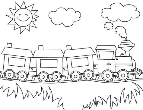 Printable Coloring Pages Transportation Train For Preschool #54526 | Kleurplaten ...