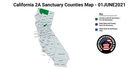 New California Second Amendment Sanctuary State Map Update 01JUNE2021 - Sanctuary Counties