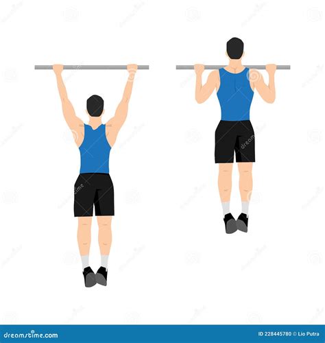 Pull-ups Calisthenics Bodyweight Exercise Cartoon Vector ...