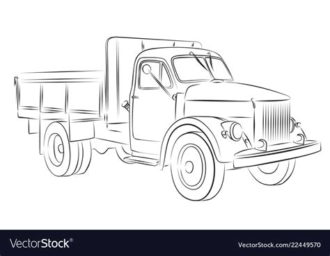 Truck sketch Royalty Free Vector Image - VectorStock