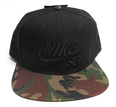 Nike SB Hat Skateboard Cap Camo Green Black Snap Back Adjustable Wide Brim #Nike #WideBrim ...