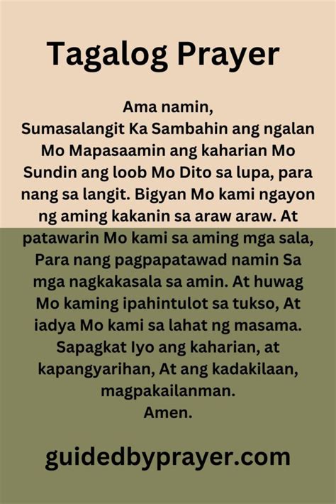 Tagalog Prayer – Guided by Prayer