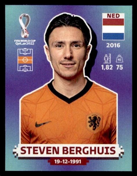 Panini World Cup 2022 Qatar Sticker - Steven Berghuis Netherlands No. NED10 Football World Cup ...