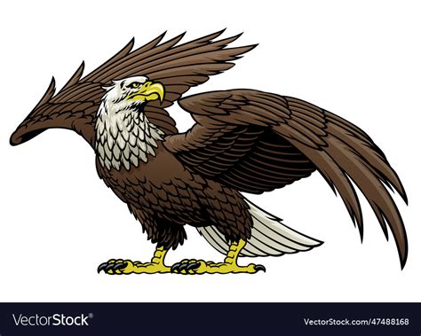 Eagle hand drawn in side view Royalty Free Vector Image