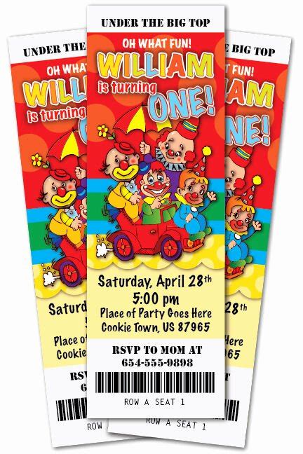 Carnival Ticket Birthday Invitations