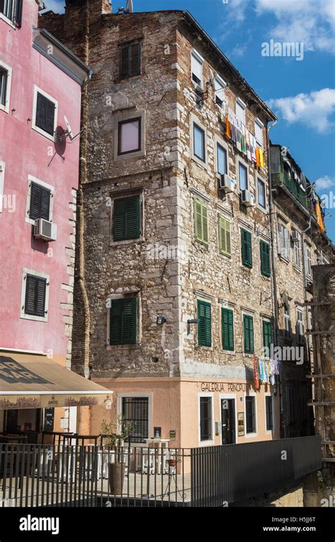 Colourful old buildings in the Old Town, Rijeka, Croatia Stock Photo ...