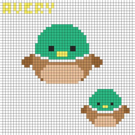 Avery Duck Squishmallow Perler Bead Pattern | Bead Sprites | Characters Fuse Bead Patterns ...