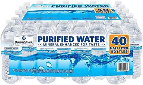 Member's Mark 40 Piece Purified Bottled Water, 16.9 oz. | Water bottle, Members mark, Water ...