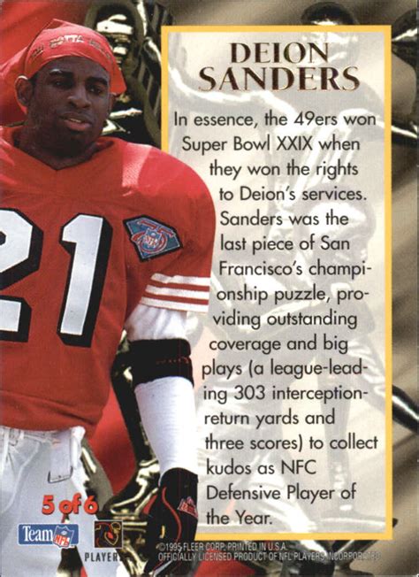 1995 Ultra Award Winners #5 Deion Sanders - NM-MT