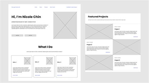 Portfolio Wireframes by Nicole Chin on Dribbble