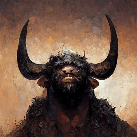 prompthunt: portrait of a minotaur barbarian from d&d