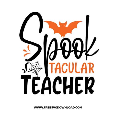 Paper & Party Supplies Calligraphy School Teacher Halloween SVG One Spooky Principal svg png ...