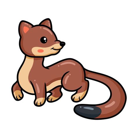 Cute little weasel cartoon posing 12014750 Vector Art at Vecteezy