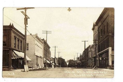 FLUSHING MICHIGAN MAIN STREET rppc Real Photo Postcard | Michigan, Photo postcards, Main street