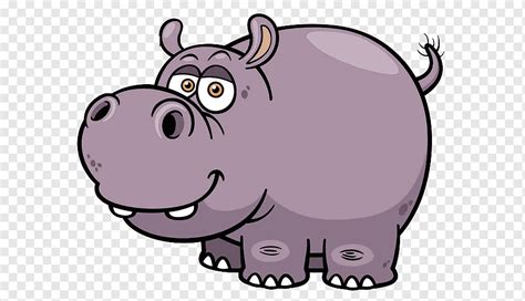 Kartun Hippopotamus, Kartun badak, Karakter kartun, ungu, mamalia png | PNGWing