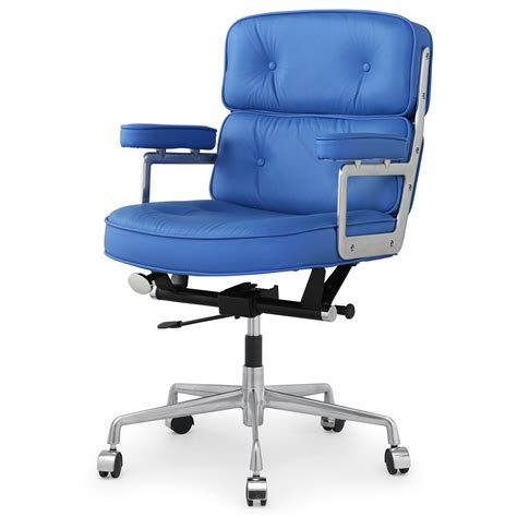 Blue Italian Leather M340 Executive Office Chair | Zin Home