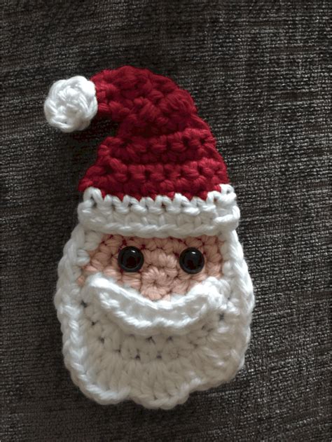 Crochet applique santa - Natalina Craft