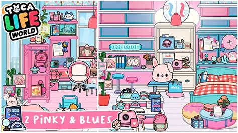 TOCA LIFE WORLD : 2 PINK & BLUE BEDROOM DESIGN IN FREE HOUSE💖💙 | BIG VS SMALL | TOCA BOCA - YouTube