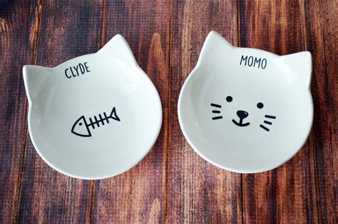 Personalized Cat Bowl, Custom Cat Dish, Cat Gift, Personalized Cat Foo ...