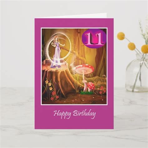 Happy 11th Birthday for girl with fairy eleventh Card | Zazzle.com | Birthday cards for niece ...