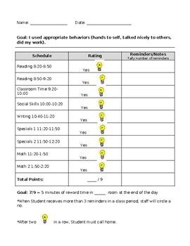 Point Sheet Template by Allison Frisk | TPT