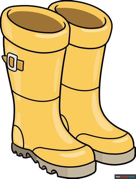 How to Draw Rubber Boots - Really Easy Drawing Tutorial