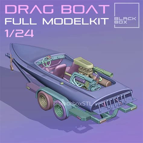 3D file VINTAGE DRAG BOAT FULL MODELKIT 1-24TH 🛥️・Template to download ...