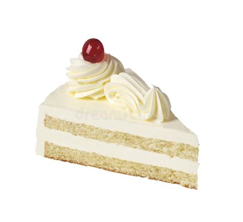 Slice of white cream cake stock image. Image of sponge - 8816439