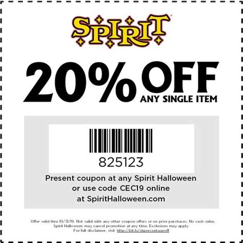 Pinned October 21st: 20% off a single item at #SpiritHalloween or online via promo code CEC19 # ...