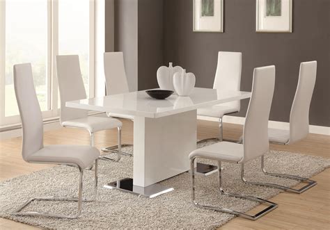 Monty White Lacquer Dining Set Collection - Las Vegas Furniture Store | Modern Home Furniture ...