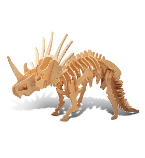 Puzzled 3D Puzzle Styracosaurus Dinosaur Wood Craft Construction Model ...