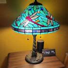 Turquoise Blue Green Tiffany Style Stained Glass Dragonfly Table Lamp 25in | eBay