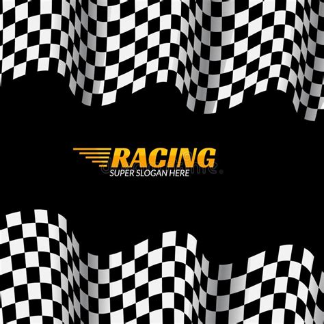 Racing Background with Race Flag, Vector Sport Design Banner or Poster Stock Vector ...