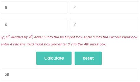 Dividing Exponents Calculator – All Math Symbols