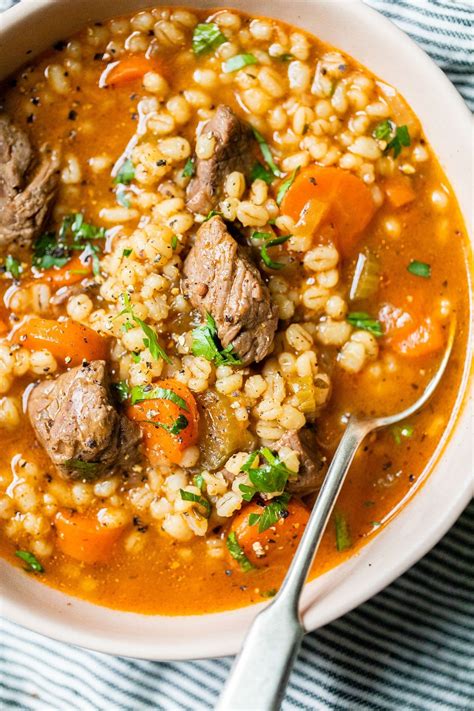 Beef Barley Soup | The Almond Eater | Bloglovin’ in 2021 | Beef barley ...