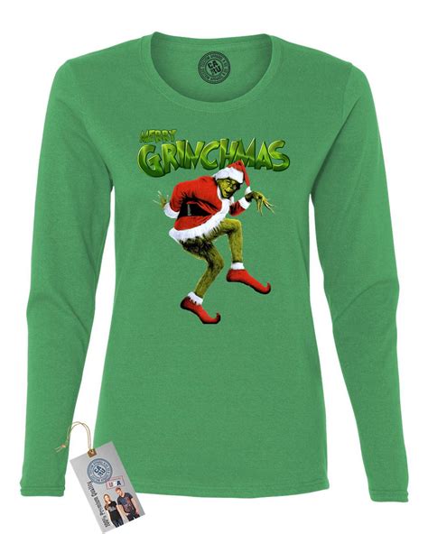 Custom Apparel R Us - Merry Grinchmas Grinch Christmas Womens Long Sleeve Shirt - Walmart.com