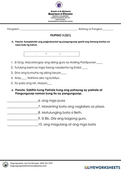 Filipino 5 Paggamit Ng Ibat Ibang Uri Ng Pangungusap Sa Pagsasalaysay ...