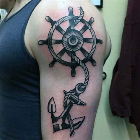 70 Ship Wheel Tattoo Designs For Men - A Meaningful Voyage