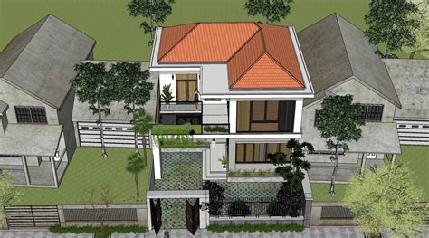 4136 Exterior House Scene Sketchup Model by Cuong Nguyen Kts 2 ...