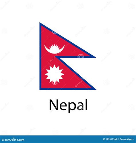 Flag of Nepal with Name Icon. Official Colors and Proportion Correctly ...