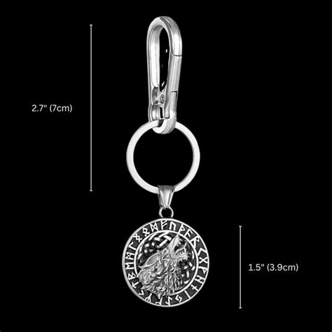 Fenrir and Runes Keychain - Odin's Treasures