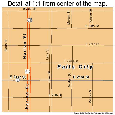 Falls City Nebraska Street Map 3116655