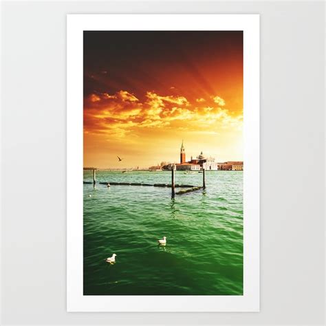 venice skyline at dusk Art Print by franckreporter | Society6