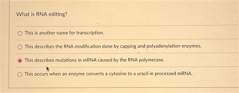 Solved What is RNA editing?This is another name for | Chegg.com