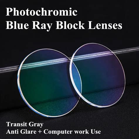 1.56 Index Prescription Photochromic Lenses Blue Ray Block Lenses Transit Grey Lenses For ...