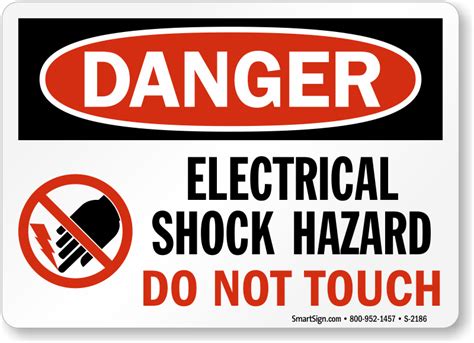 Danger Electrical Shock Hazard Sign, SKU: S-2186