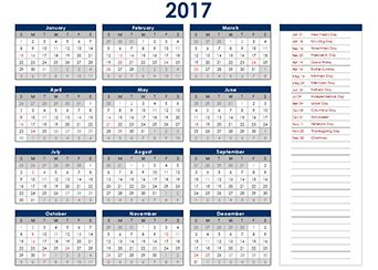 2017 Calendar With UK Holidays - FREE Printable UK Calendar Templates