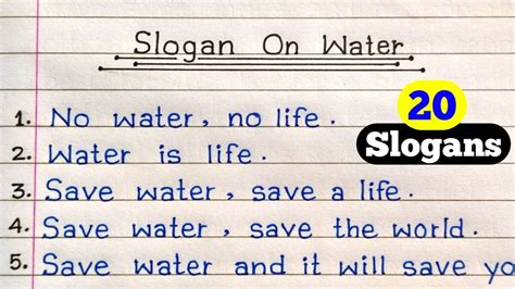 Slogan On Water In English || Slogan On Water Conservation In English ...