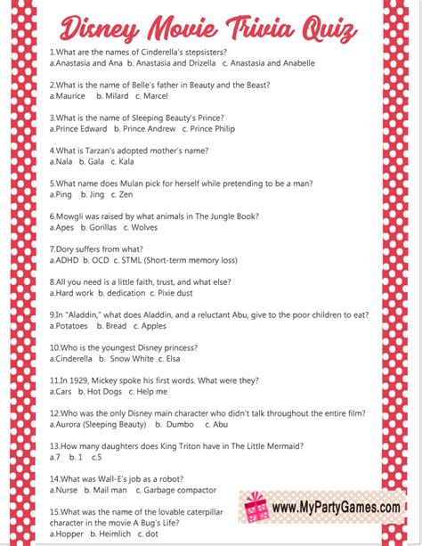 Pixar Trivia Questions And Answers Printable - Printable Word Searches