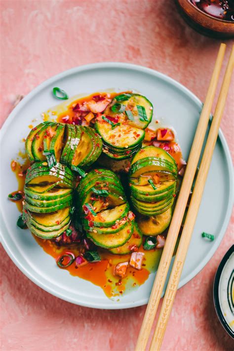 Spicy Pickled Cucumber - Spiced with Chili Oil - Playful Cooking